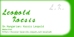 leopold kocsis business card